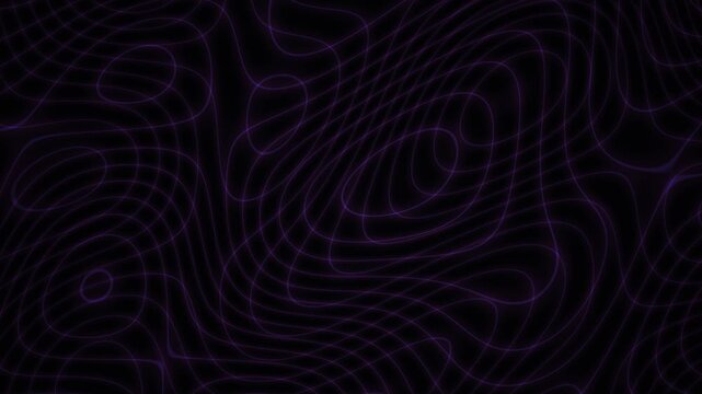 Abstract purple topographic lines on dark background creating a futuristic abstract pattern