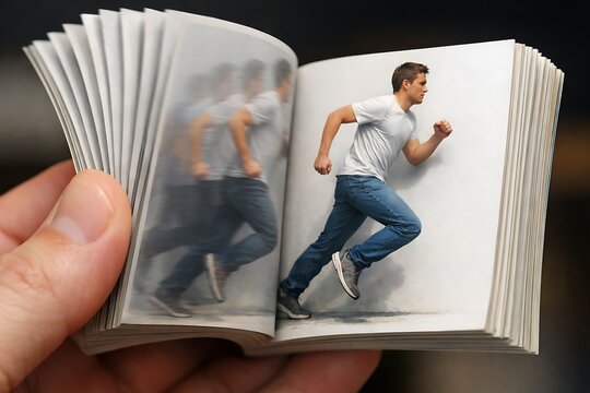 Man Running Animated in a Flipbook by Hand