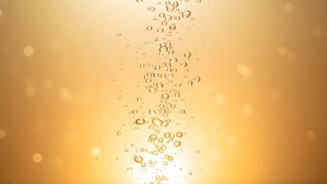 Golden Champagne Bubble Particle Background with Luxury Sparkle, Soft Glow Lighting, and Elegant Celebration Mood in 4K