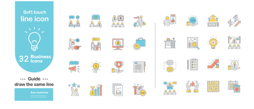Set of line icons for business and education purposes