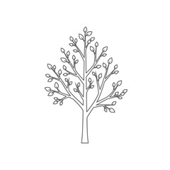 Obraz premium Simple tree with leaves vector illustration flat design