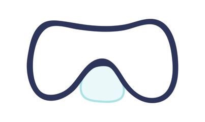 Fototapeta premium Snorkeling, diving scuba mask, goggles illustration isolated. Water sports, active lifestyle, beach, summer holidays, vacations, resort. Flat design element, clip art Hand drawn vector