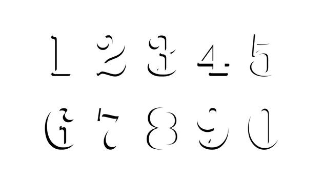 Stylized Numbers 0-9 Set