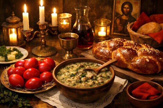Magiritsa Soup Greek Easter Night