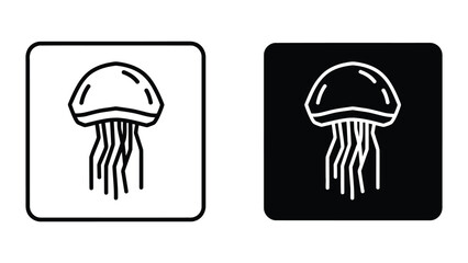 Contrasting jellyfish icon designs on different background colors © Sahidul Stock