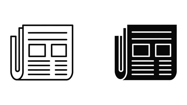 Contrast between traditional and modern newspaper designs depicted in icons