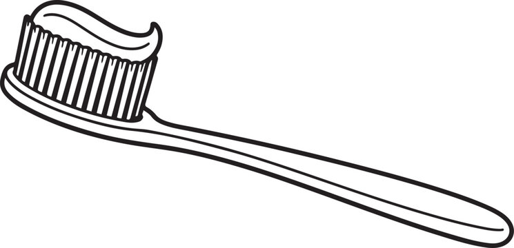 A toothbrush with bristles angled slightly upward for effective cleaning