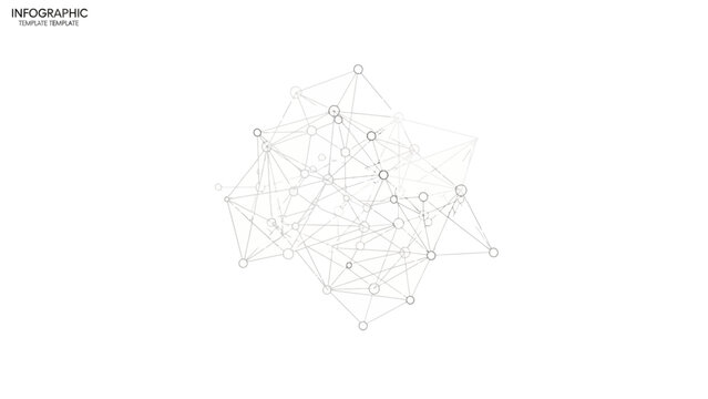A network illustration shows a complex data graph in a vector format, designed as an icon for business use against a simple background, demonstrating global business connections