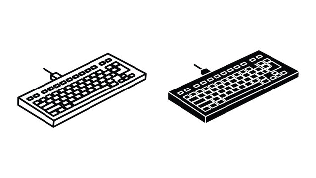 Comparison of two different mechanical keyboard layouts in isometric view