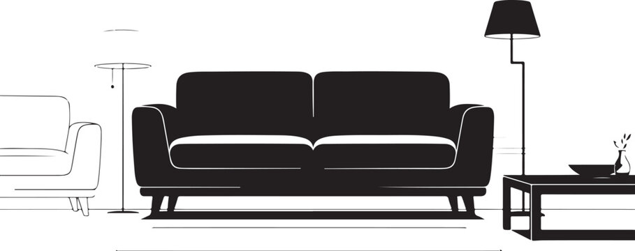 Black and white living room furniture sofa couch chair