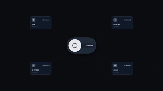 eco mode animation, smart home energy saving toggle, green living motio