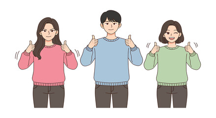 Obraz premium People who point at themselves. They are confident and recommend themselves flat vector illustration