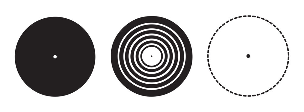 Concentric circles and dots icons