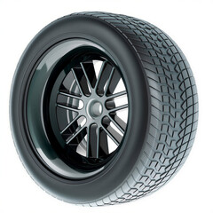 Obraz premium Racing or competition tire, soft Compound type, isolated on a white background, template strategy team