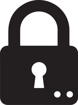 Black padlock with white keyhole and dots security