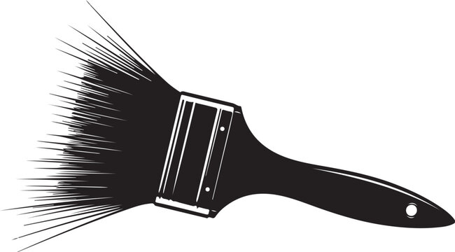 Black paintbrush with white background painting tool