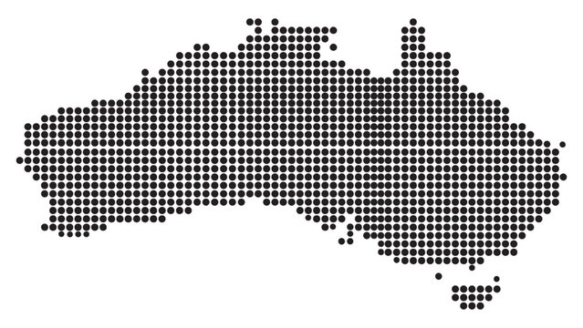 : Contiguous United States Map Silhouette With Halftone Dot Pattern for USA Geography Infographic, National Territory Visualization, and Political Graphic Design