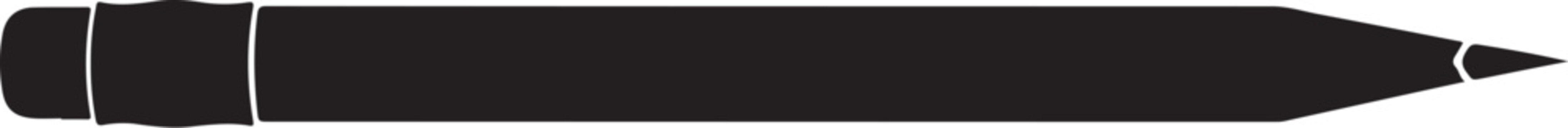 Black pencil with white highlights on tip and ferrule