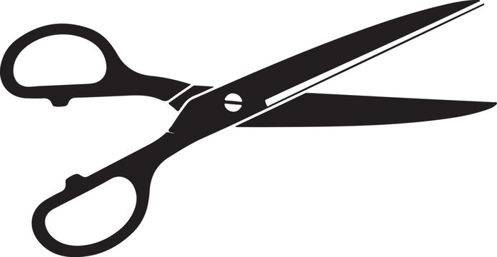 Black scissors on white background