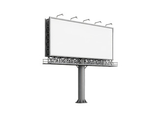 Fototapeta premium Large rectangular billboard structure with metal support beams and overhead lighting fixtures