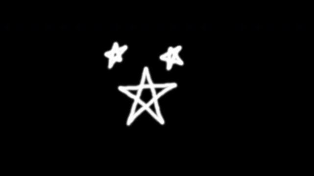 Doodle hand-drawn stars drawing simple minimalist whimsical abstract suitable for children's content, creative projects, or playful design elements.