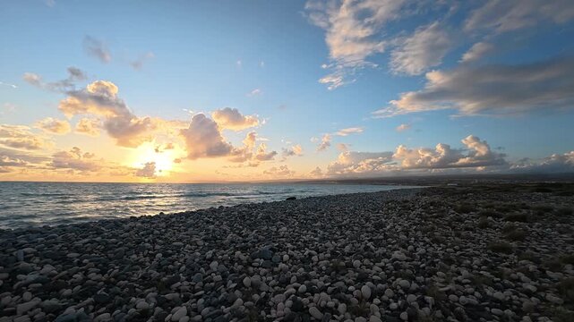 Wide angle scenic view of the natural landscape in Akrotiri area, Limassol