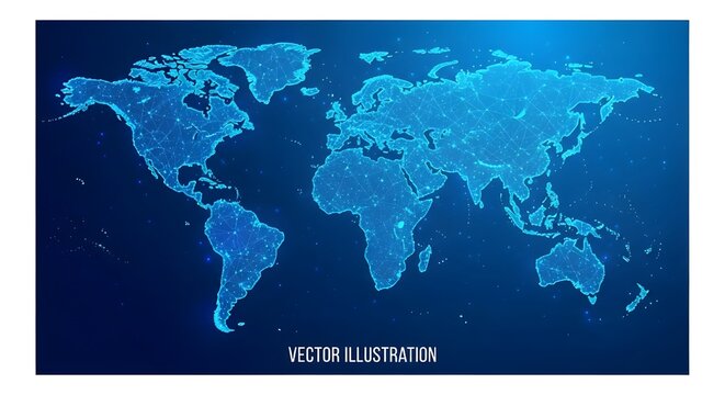 world map with binary code background