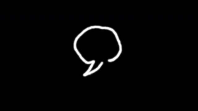 Doodle hand-drawn speech bubble talk communicate message idea chat suitable for conveying messages, communication concepts, and informal discussions in various projects.