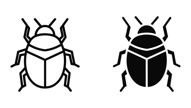 Contrast between a light-colored beetle and a dark-colored ladybug side by side