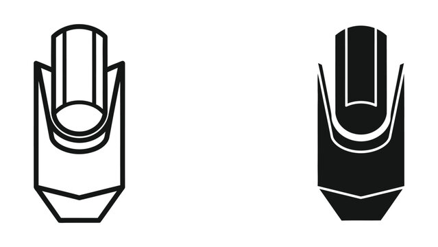 Comparison of mechanical pencil tips in outline and filled views