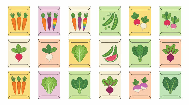 Variety of Vegetables in Colorful Containers.