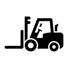 Fototapeta premium Vector icon of a forklift lifting a pallet in