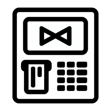 Vector of a mobile phone with a bowtie symbol on the screen and a numeric keypad below in