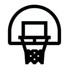 Vector graphic illustration of a basketball hoop with a net © Kavya