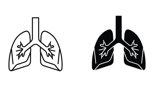 Comparison of healthy and diseased lungs illustration