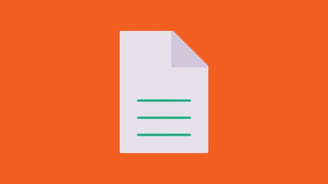 A video showcasing a document icon on an orange background