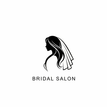 silhouette of a bride for a bridal salon logo
