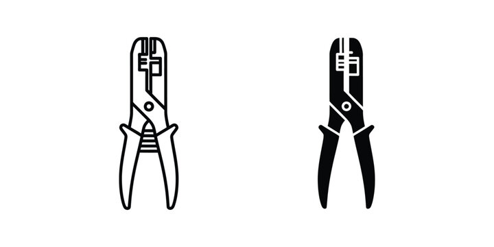 Comparison of a standard plier and a locking plier design in black and white graphics