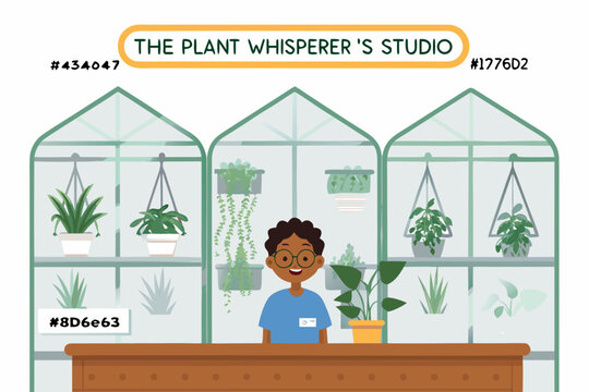 The plant whisperer s studio a colorful greenhouse with a young botanist