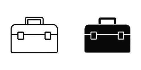 Fototapeta premium Contrasting briefcase icons in different color schemes