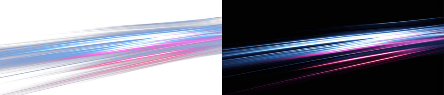 Futuristic glowing speed lines and light streaks for motion effects and creative editing 