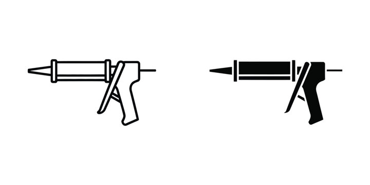 Comparison of a standard caulking gun and a filled caulking gun with material