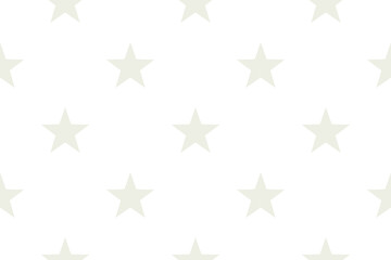 Obraz premium Seamless vector pattern with light almost white beige stars isoalted background in retro style. Patriotic USA design perfect for Independence Day, textiles, wrapping paper Vintage themed decorations.