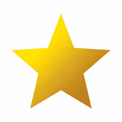 Fototapeta premium Simple 5-point star with yellow-to-gold gradient
