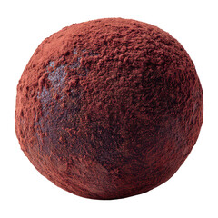 Fototapeta premium Delicious Chocolate Truffle Covered in Cocoa Powder, Isolated on White