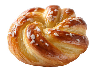 Fototapeta premium Sweet Sugar Bun Pastry Isolated on White Background