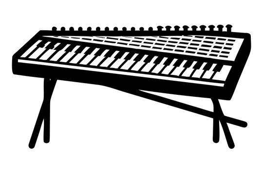 hammered dulcimer musical instrument silhouette illustration for traditional music folk and acoustic design