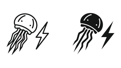 Electric jellyfish icons representing energy or power concepts © Jahidul