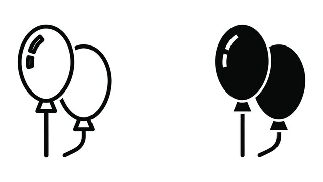 Two sets of balloons tied with strings and attached to weights