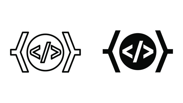 Comparison of two angular bracket icons with different fill styles